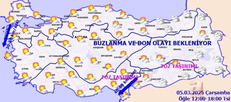 İstanbul'a bahar o bölgelere Suriye tozu! Sıcaklıklar mevsimin 8 derece üstünde | 5 Mart Meteoroloji hava durumu 12