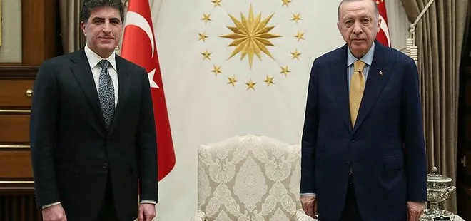 Başkan Recep Tayyip Erdoğan IKBY Başkanı Barzani’yi kabul etti