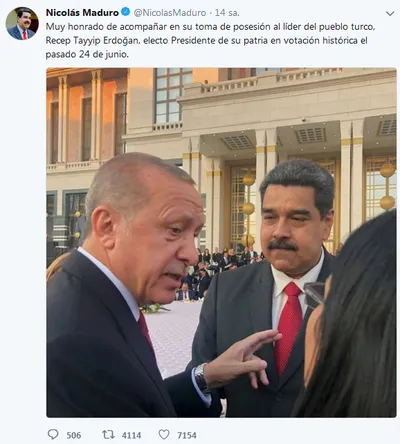 Nicolas Maduro'dan Başkan Recep Tayyip Erdoğan paylaşımı - 1