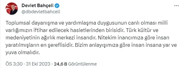 MHP lideri Devlet Bahçeli’den Tatlı Sert programı ve Müge Anlı’ya övgü: ’Sanat Okulu Projesi’ değerli bir girişimdir