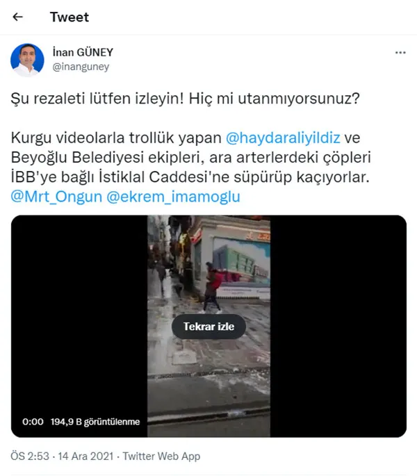 Beyoğlu Belediye Başkanı Haydar Ali Yıldız CHP’li ismin iftirasını video ile çökertti! İstanbullu nasıl kandırılıyor görelim