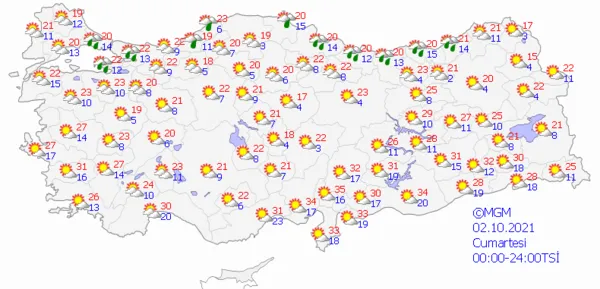 1633098789688.png Meteoroloji'den başta İstanbul olmak üzere çok sayıda ile sağanak yağış ve kuvvetli fırtına uyarısı! İstanbul Ankara İzmir'de bu hafta hava durumu nasıl olacak? - 7