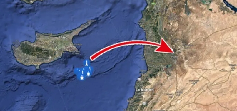 Füzelerin fırlatıldığı gemiler Kıbrıs açıklarında