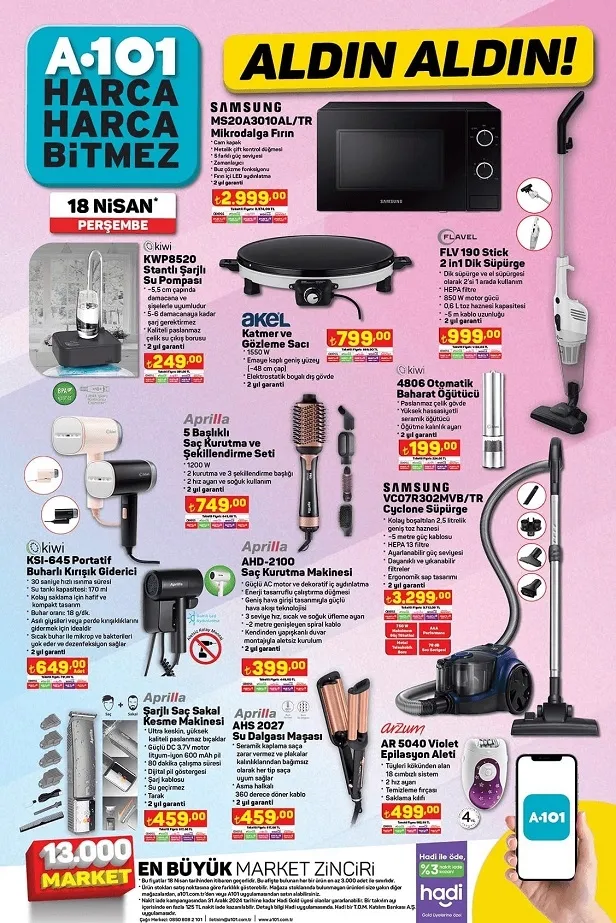 24 Nisan A101 aktüel ürünler kataloğu! A101’de 3 Musluklu Su Sebili, TV Box, Şarjlı Su Pompası, Apec 150 CC Motor uyguna satışta