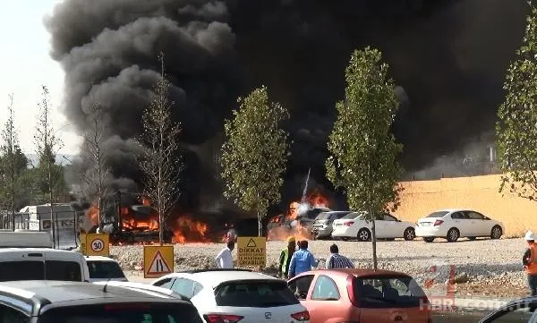 Ankara'da park halindeki 6 araç alev alıp yandı 5