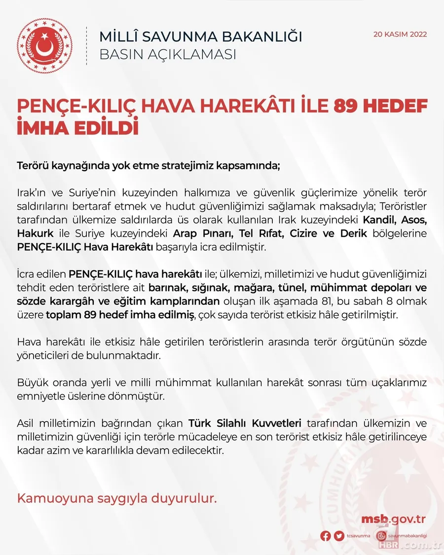 SON DAKİKA! Pençe-Kılıç Hava Harekatı'nın detayları ortaya çıktı! Dikkat çeken sayı 23