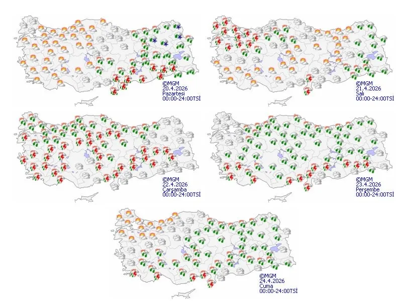 bu-hafta-hava-nasil-olacak-yeni-yagis-sistemi-tum-turkiyeyi-saracak-1776658276619.jpg 5 günlük Türkiye geneli hava durumu raporu (Fotoğraf: MGM)