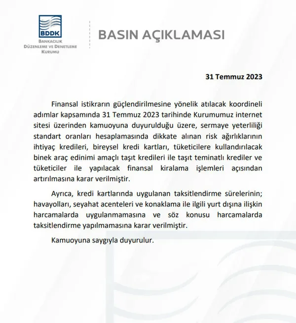 BDDK kredi kartı taksit düzenlemesi son dakika 2023! Kredi kartı harcamalarına taksit sınırı ne oldu? Yurt dışı seyahat, havayolu, konaklama...