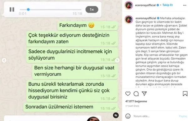 Ece Ronay Mehmet Ali Erbil mesajları ifşa! Ece Ronay Mehmet Ali Erbil ses kaydı! Fenomen Ece Ronay kimdir?