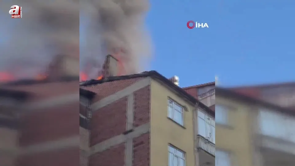 Elazığ’da çatı yangını paniğe neden oldu