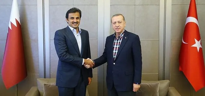 Başkan Recep Tayyip Erdoğan Katar emiri Al Sani ile bayramlaştı