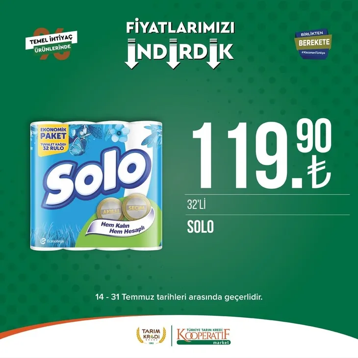 Tarım Kredi Market indirimlerinde son 6 gün! Katalogda yok yok! Çamaşır deterjanı 99.90, Ayçiçek yağı 36.90, Süzme peynir 64.90, zeytin 57.90 TL...