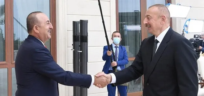 Dışişleri Bakanı Çavuoğlu Azerbaycan Cumhurbaşkanı Aliyev ile bir araya geldi