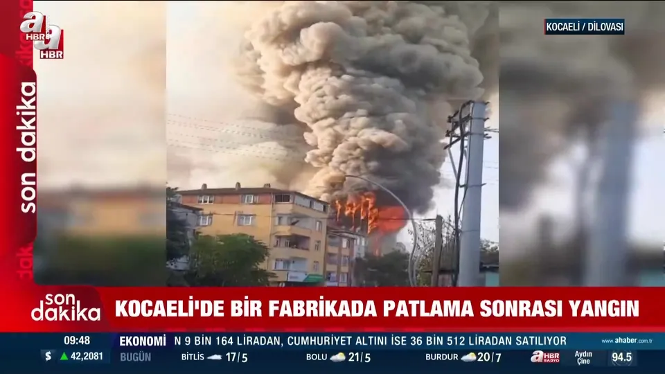 Kocaeli’de patlama sonrası yangın!