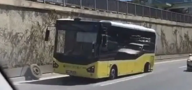 İBB’nin İETT ile sınavı! Beykoz’da kaza yapan İETT otobüsünün lastiği yola savruldu