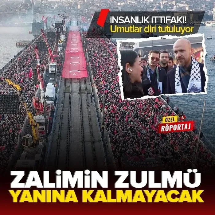 CANLI | Binlerce vatandaş Gazze için Galata Köprüsü'nde! Şehitlerimize rahmet Filistin'e destek - 1