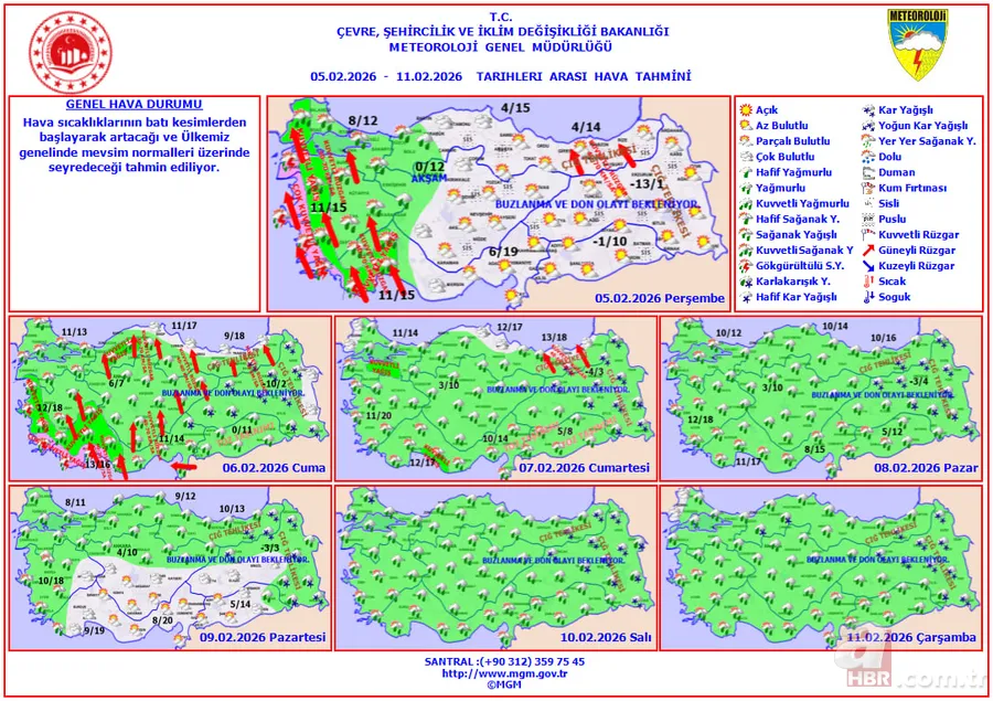 Meteoroloji uyardı: Batıda yağış, doğuda sert soğuk dalgası! Şemsiye haftası başladı 10