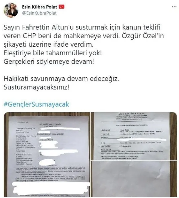 CHP'den gençlik düşmanlığı! AK Parti Gençlik Kolları MKYK Üyesi Esin Kübra hakkında suç duyurusu - 2