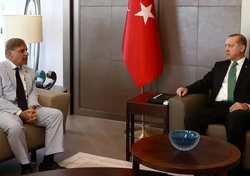 Cumhurbaşkanı Erdoğan Şahbaz Şerif'i kabul etti
