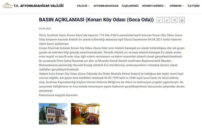 Son dakika: Afyonkarahisar Valiliğinden Sözcü Gazetesi'ne flaş "Atatürk Evi" yanıtı - 4