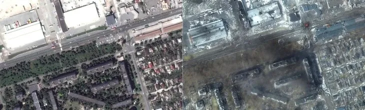 Havadan görüntülendi! Ateş çemberi Kiev'i sardı