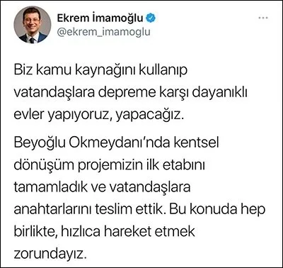 CHP’li İBB Başkanı İmamoğlu bir projeyi daha kendi projesi olarak sundu