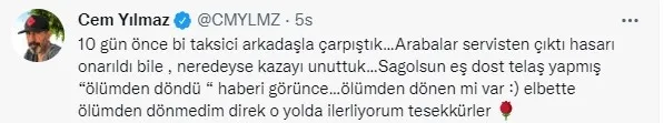 Ünlü komedyen Cem Yılmaz Mercedes aracıyla trafik kazası geçirdi