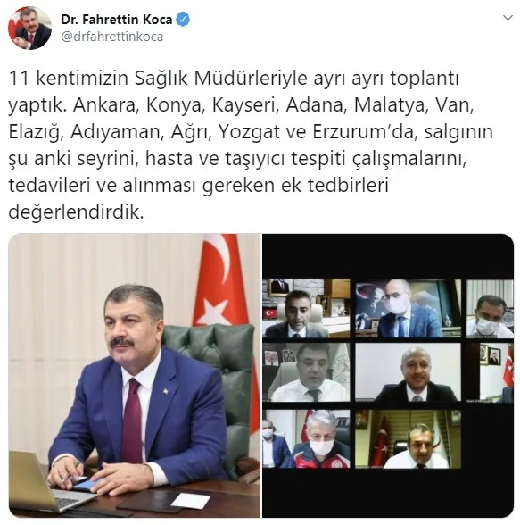 Sağlık Bakanı Fahrettin Koca'dan kritik toplantı - 1