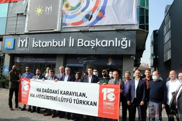 15 Temmuz Derneği’nden İYİ Parti binası önünde Lütfü Türkkan protestosu