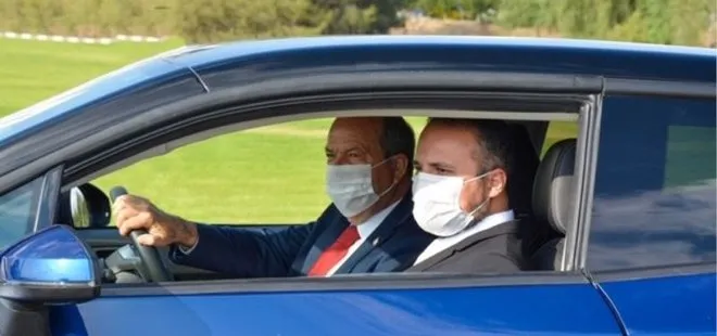KKTC Cumhurbaşkanı Ersin Tatar yerli otomobili test etti