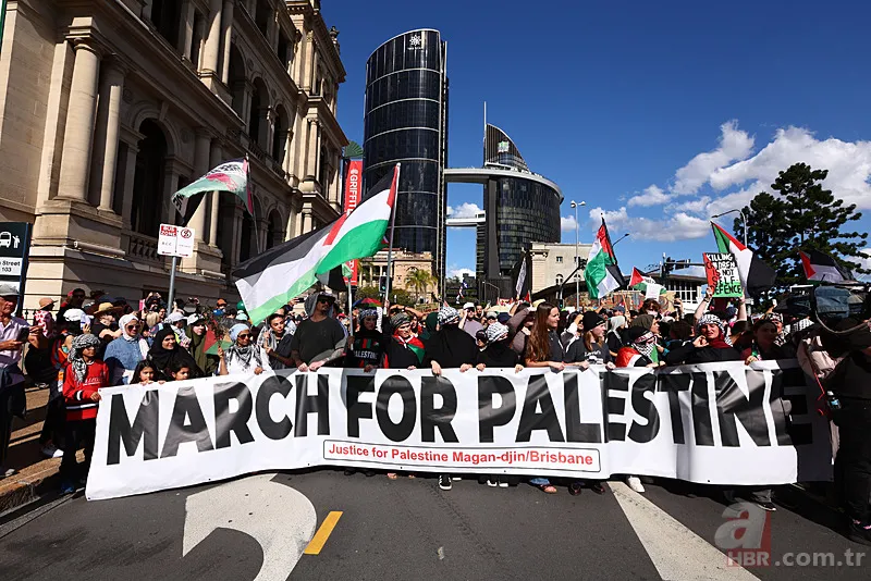 Avustralya'da 10 binler Gazze için ayaklandı! 4