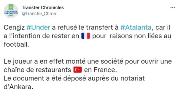Fransızlardan çarpıcı iddia! Cengiz Ünder’in transfer tekliflerini reddetme nedeni belli oldu: Kebap!