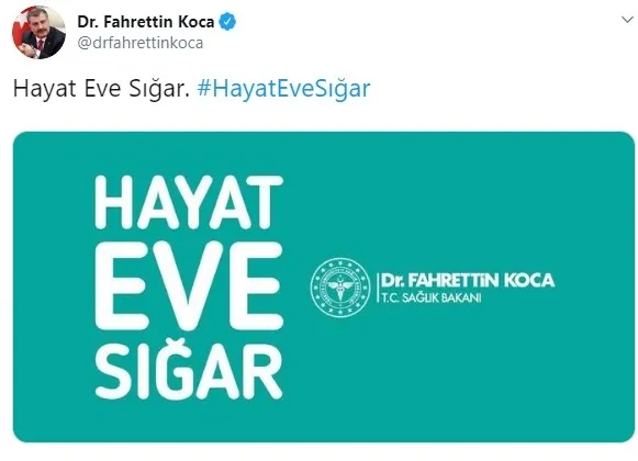 Sağlık Bakanı Koca'dan mesaj: Hayat eve sığar - 1