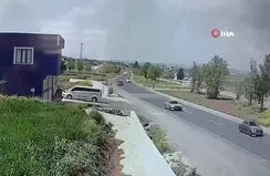 Otomobilin kaza anı kamerada