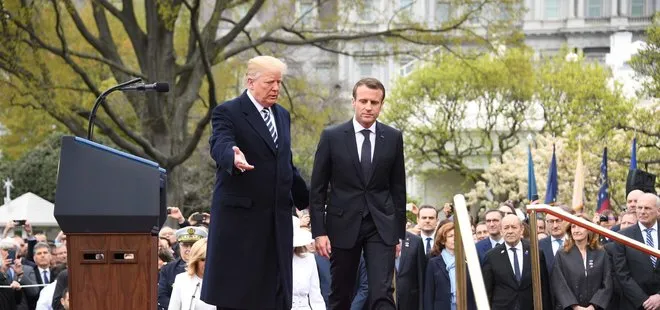 Trump, Macron’u Beyaz Saray’da top atışıyla karşıladı
