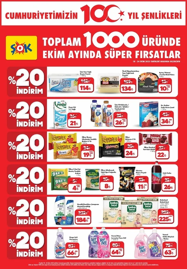 20 Ekim ŞOK aktüel indirim kataloğu yayınladı! ŞOK Airfryer 1.499 TL, tost makinesi 199 TL, katlanır masa 699 TL, kitaplık 699 TL’den satıyor