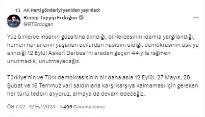 baskan-erdogandan-12-eylul-darbesi-yil-donumu-mesaji-bir-daha-yasanmamasi-icin-her-turlu-tedbiri-aliyoruz-1726162012430.jpg Başkan Erdoğan'dan 12 Eylül darbesi yıl dönümü mesajı: Bir daha yaşanmaması için her türlü tedbiri alıyoruz - 1