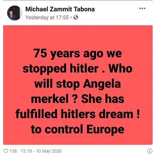 Malta’nın Finlandiya Büyükelçisi Zammit Tabona Merkel'i Hitler'e benzetti! Görevinden oldu - 1
