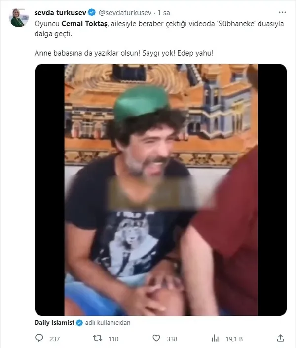 TRT dizisi oyuncusu Cemal Toktaş Subhaneke duasıyla alay etti! Tepkiler çığ gibi: Yazıklar olsun