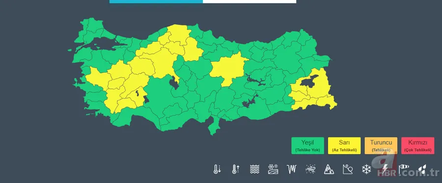 Gök gürültülü sağanak vuracak! 20 il için sarı kodlu fırtına uyarısı geldi: Meteoroloji 24 Nisan hava durumu 3