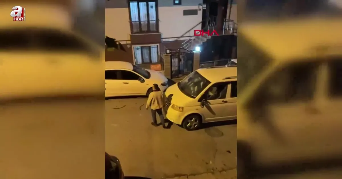 İstanbul’da eşinin otomobiline zarar verdi!