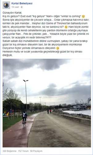 Kartal Belediyesi’nden skandal paylaşım