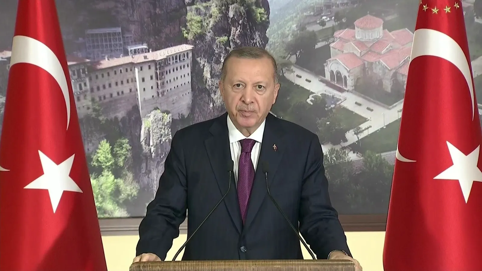 Trabzon'da Sümela Manastırı ve Ayasofya Camii açıldı! Başkan Erdoğan'dan flaş açıklamalar