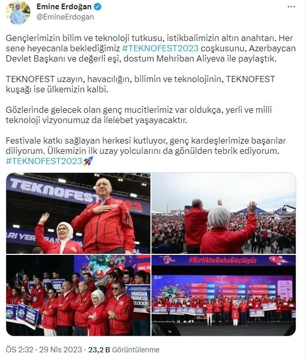 son-dakika-emine-erdogandan-teknofest-paylasimi-1682777470084.jpg Son dakika: Emine Erdoğan’dan TEKNOFEST paylaşımı - 1