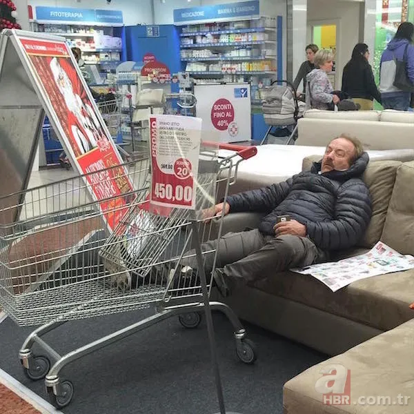 Alışverişin bitmesini bekleyen yalnız ve sabır dolu AVM adamları 2