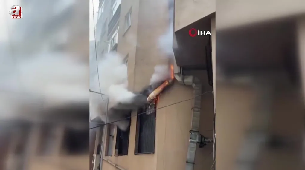 Şişli’de korkutan baca yangını
