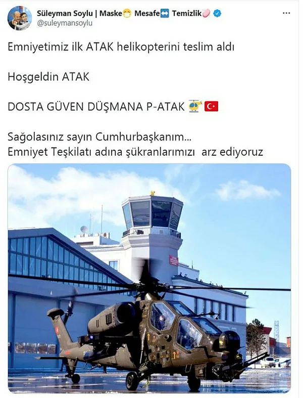 Son dakika: Emniyet Genel Müdürlüğü ilk ATAK helikopterini teslim aldı - 1