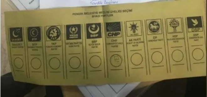 Pendik’te vatandaşa CHP’ye oy basılmış pusula verildi