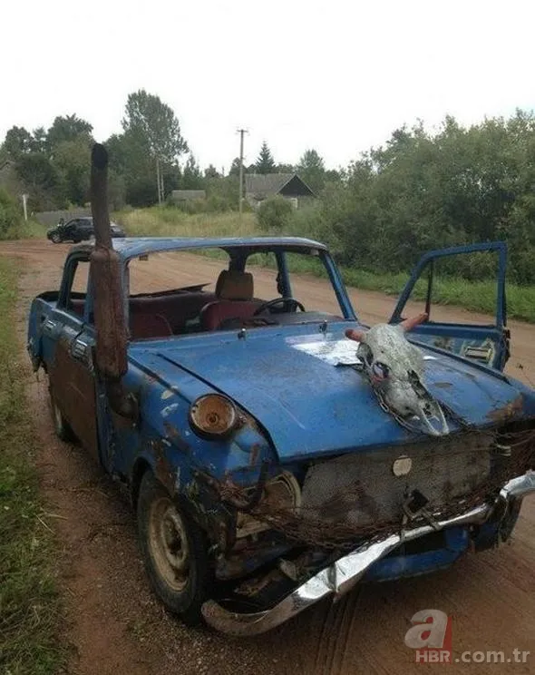 Kaza geçiren araçlarına öyle çözümler buldular ki... 4