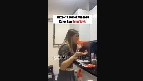 TikTok videosu çekeyim derken evini yaktı! Korku dolu anlar kamerada - 3